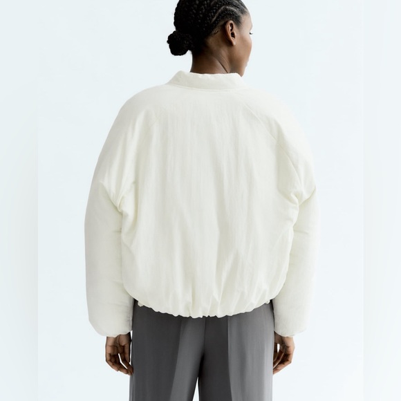 water repellent oversizes bomber jacket ecru - Picture 6 of 14